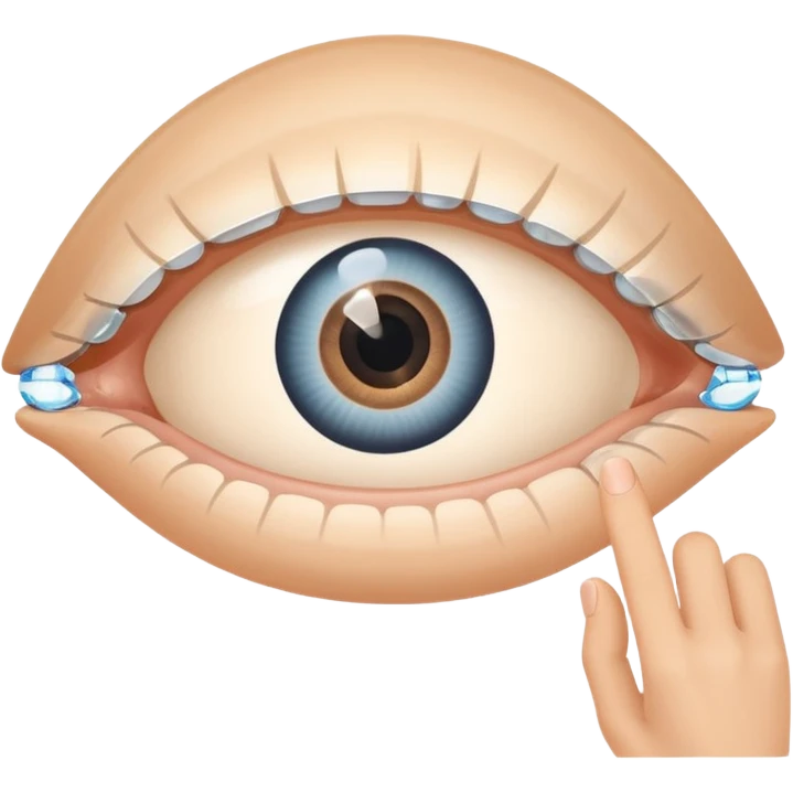 eye with invisalign with finger pointing straight emoji