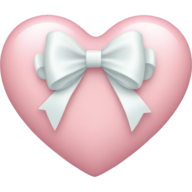 Pastel pink heart with white bow emoji