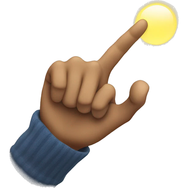 Hand pointing at light emoji