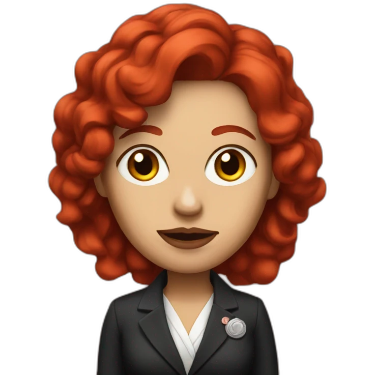 woman politician with ruby red hair emoji