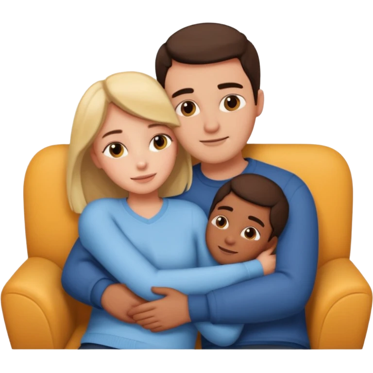 Couple cuddling on couch naked emoji