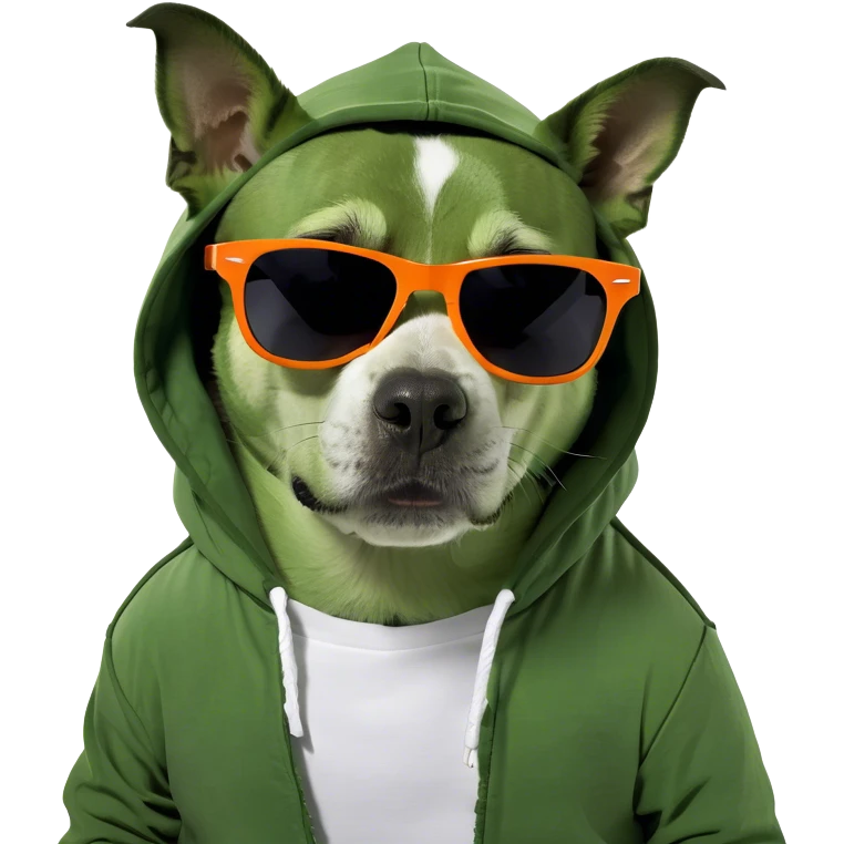 Dog wearing a hoodie emoji