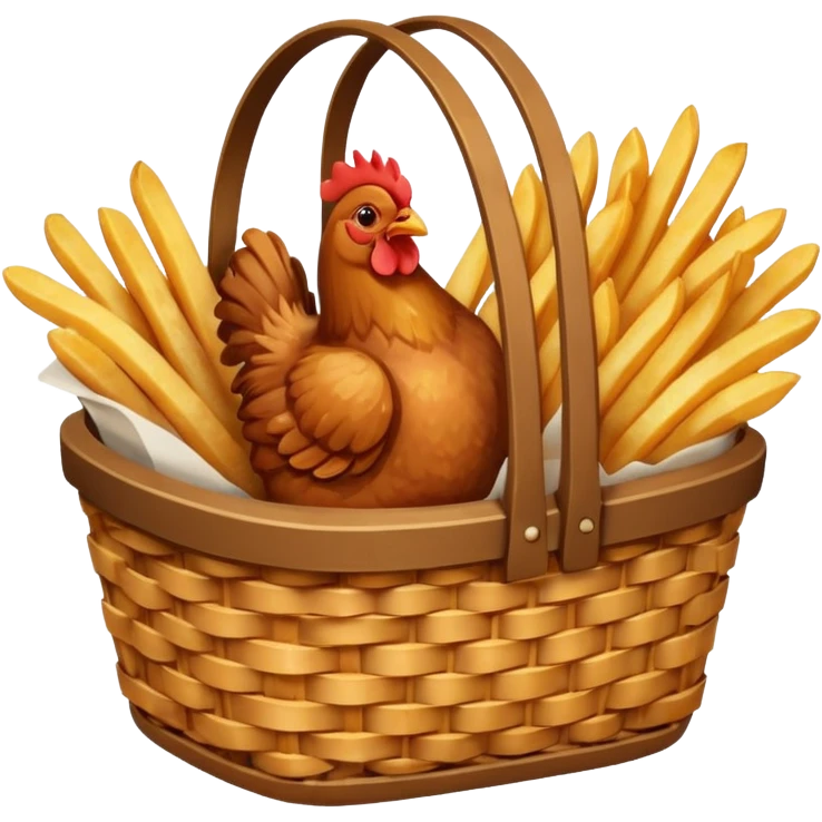 Chicken strips with fries in a basket emoji