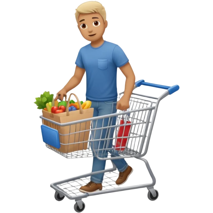 man-with-a-shopping-cart-full-body emoji