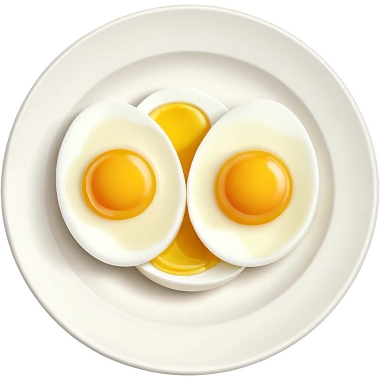 2 Boil egg cut in a plate emoji