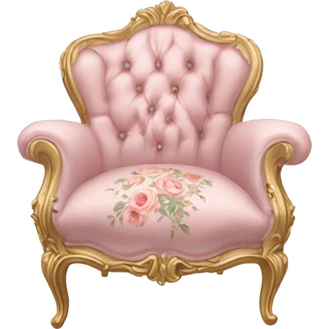 vintage rococo light pink dainty floral chair emoji