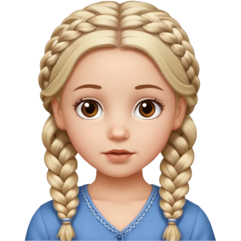 white girl with baby hair detailed full braids,  emoji