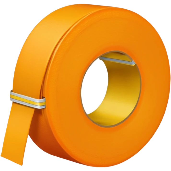 generate an orange with a yellow tailors tape wrapped the center emoji