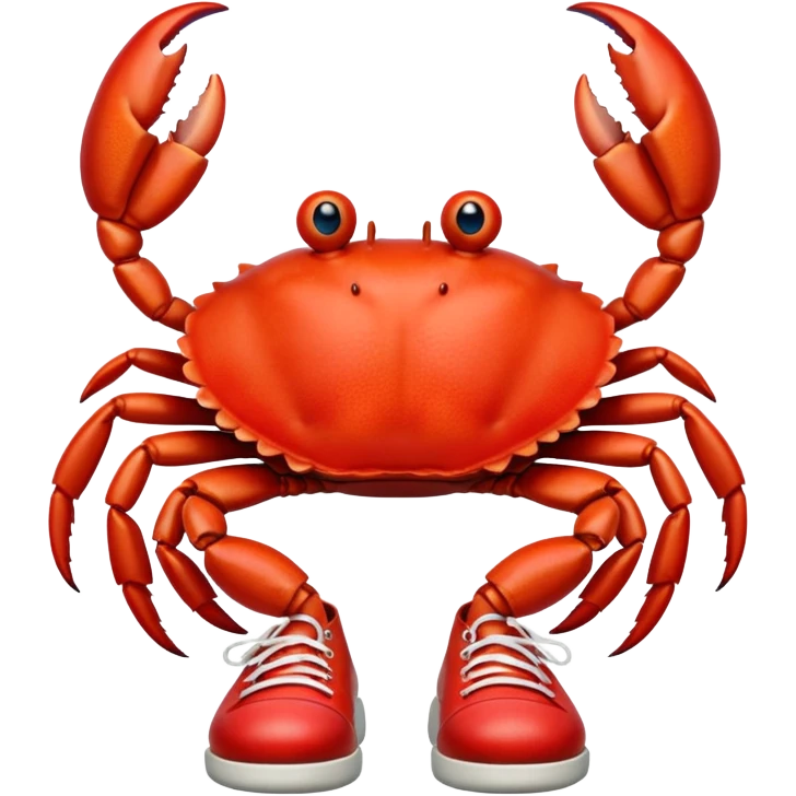 Crab with shoes on emoji
