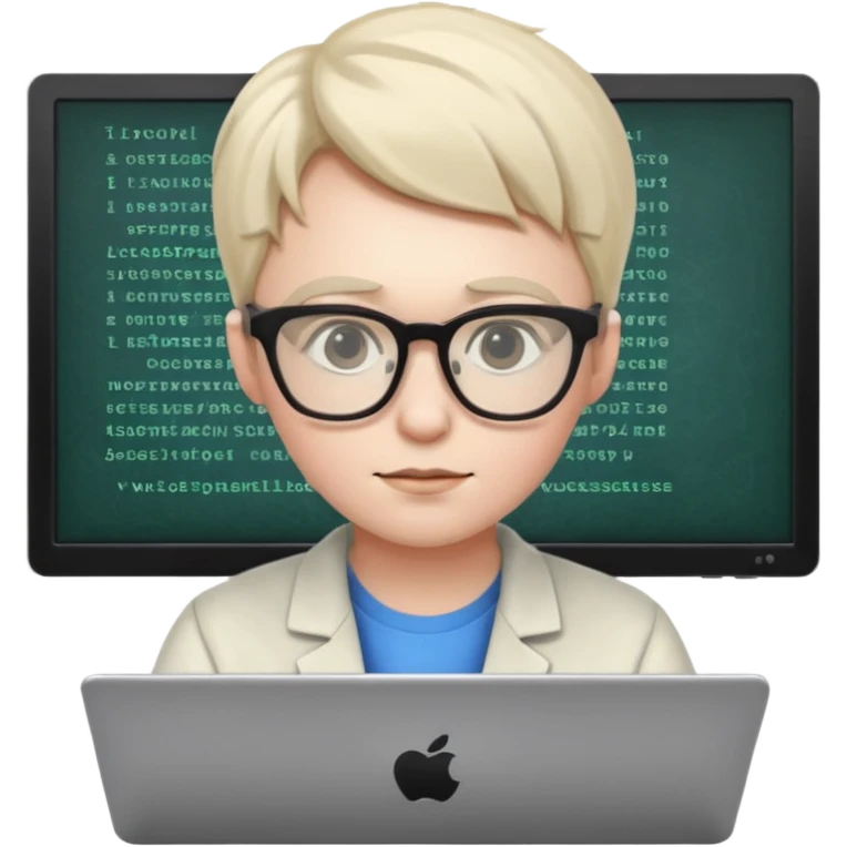 crie um nerd programando emoji