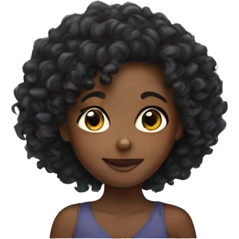black girl with curly hair emoji