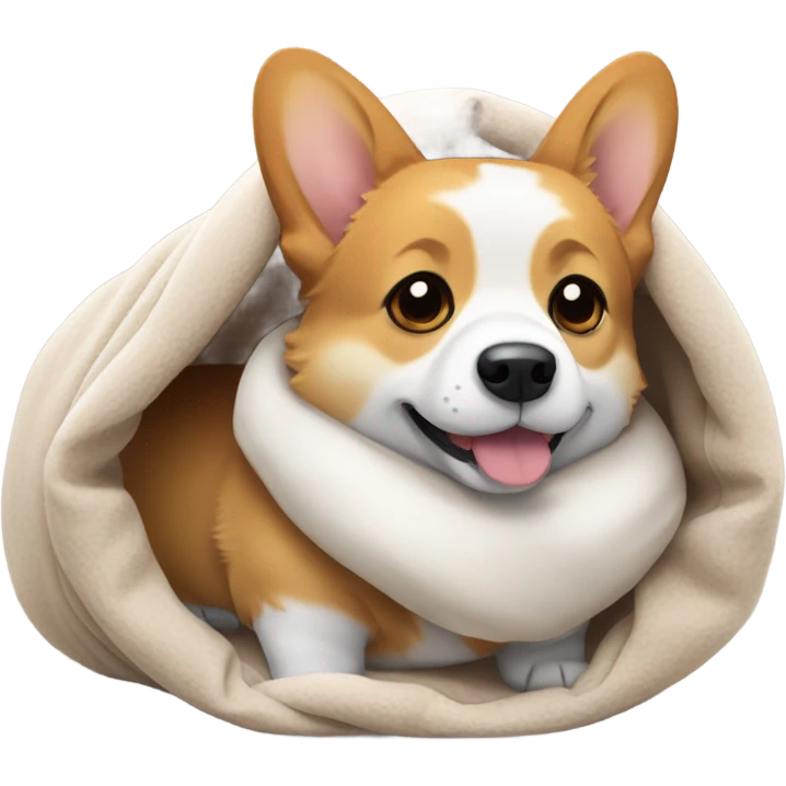 Corgi in a duvet emoji