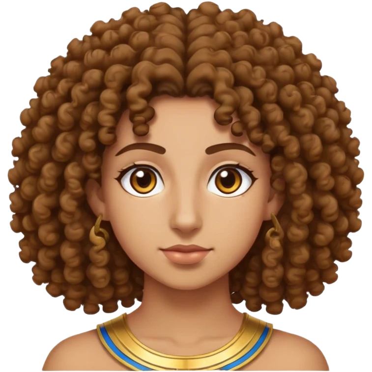 Egyptian curly hair light brown eyes emoji