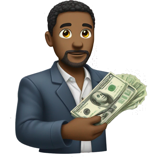 Ladron con dinero en la mano emoji