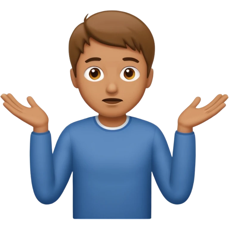 a man making the gesture of shrugging his shoulders emoji