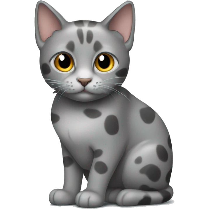 grey cat with lighter spots only in its back  emoji