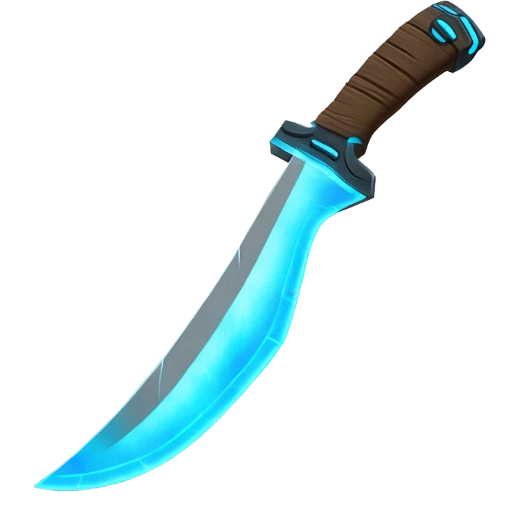 sci-fi long machete with blue ray blade emoji