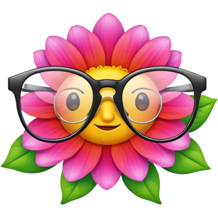 Flower with glasses  emoji