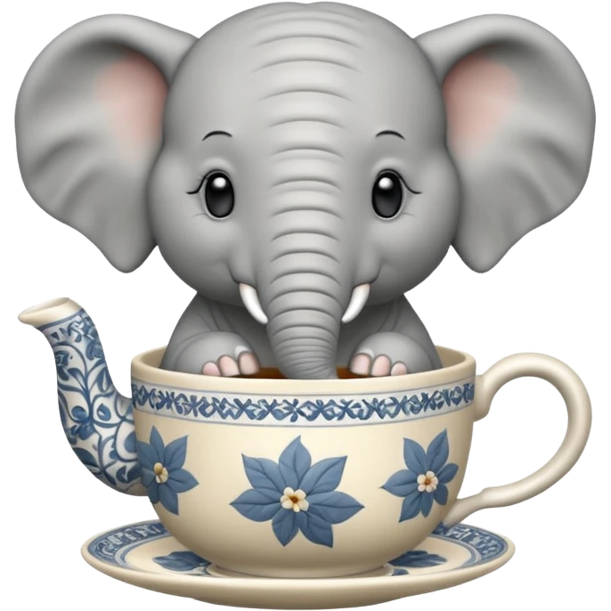 elephant with tea cup emoji