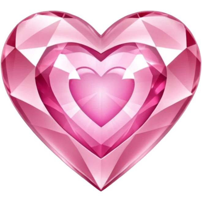 regular diamond heart with one mini pink heart inside of it  emoji