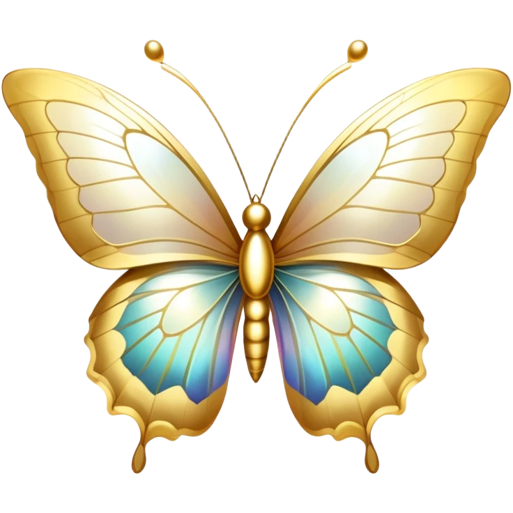 White and Golden Divine Holy Glorious Shiny Sparkly Butterfly emoji