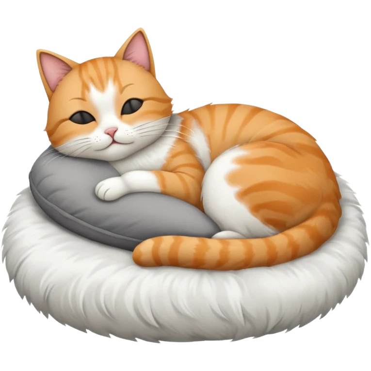 The cat sleeps on the pillow emoji
