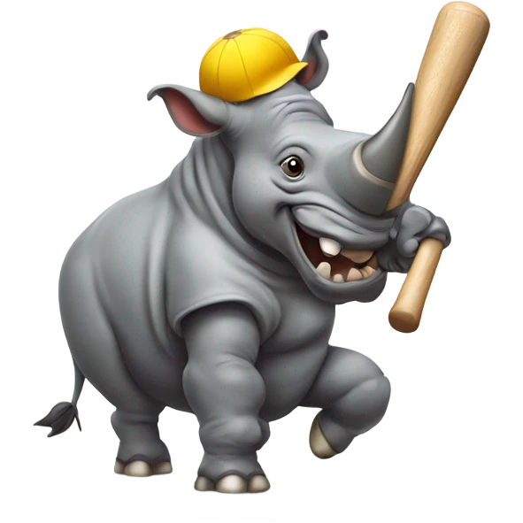 Rhinoceros playing softball emoji