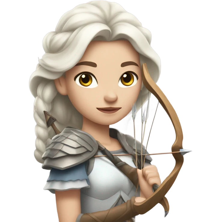 Supercell White skin princess with bow and 3 arrows emoji