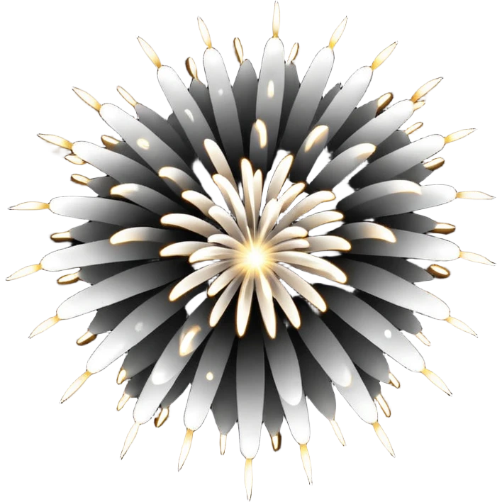 black and white firework emoji emoji