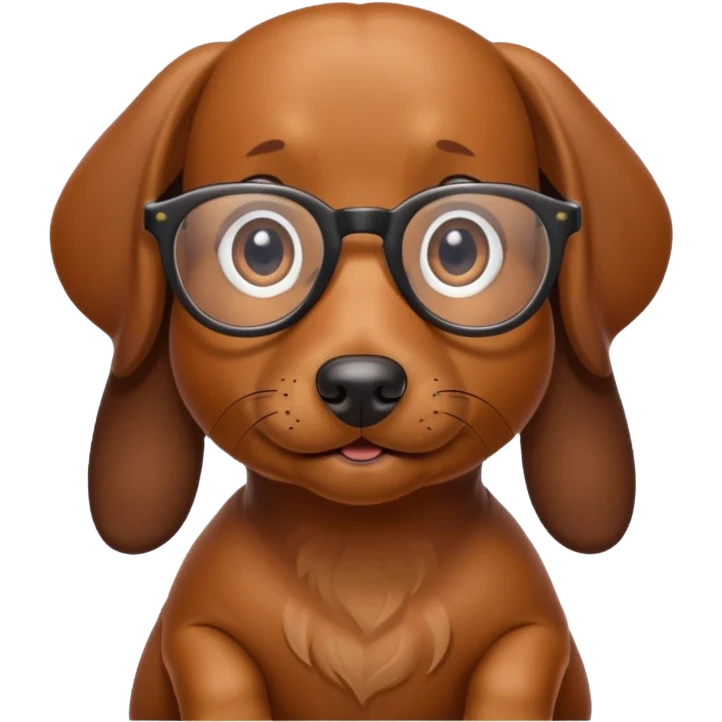 Wiener dog with glasses  emoji