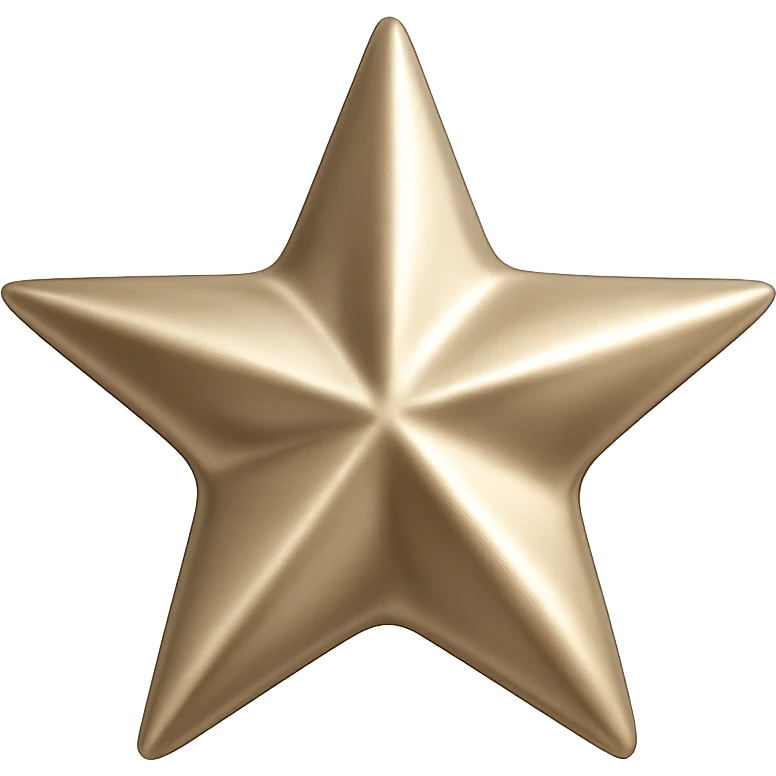 small star with a satin finish, glamorous and stylish emoji