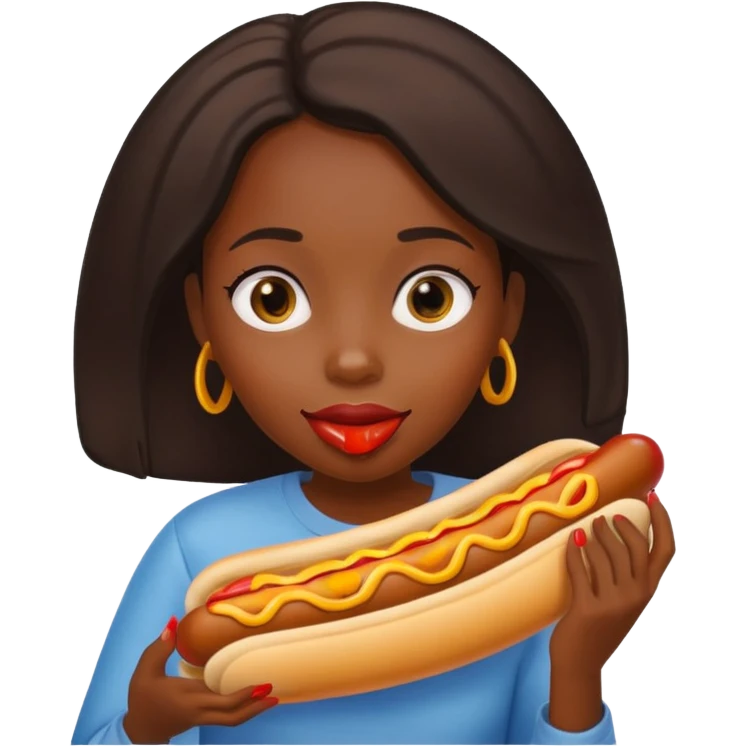 hotdog eating black girl emoji