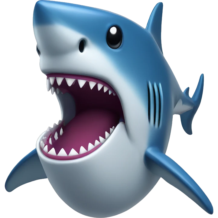 Blue 3d shark emoji