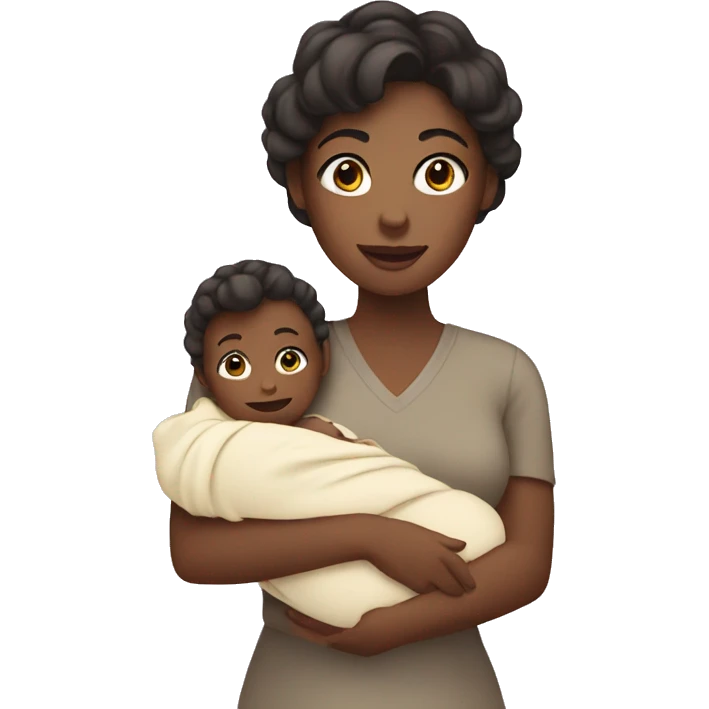 Woman holding baby emoji