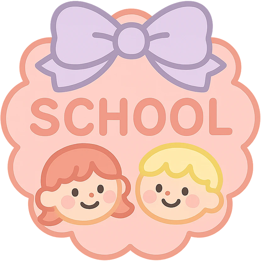 school button in coquette style, soft pastel colors, rounded shapes, playful and cute, minimal details emoji