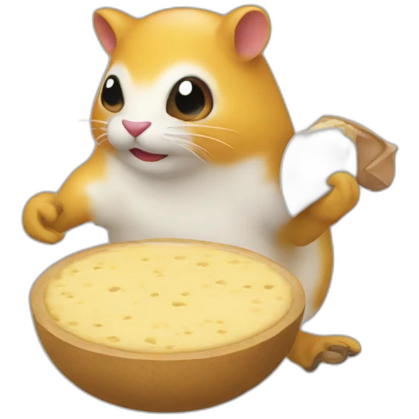 rata persiguiendo el queso emoji