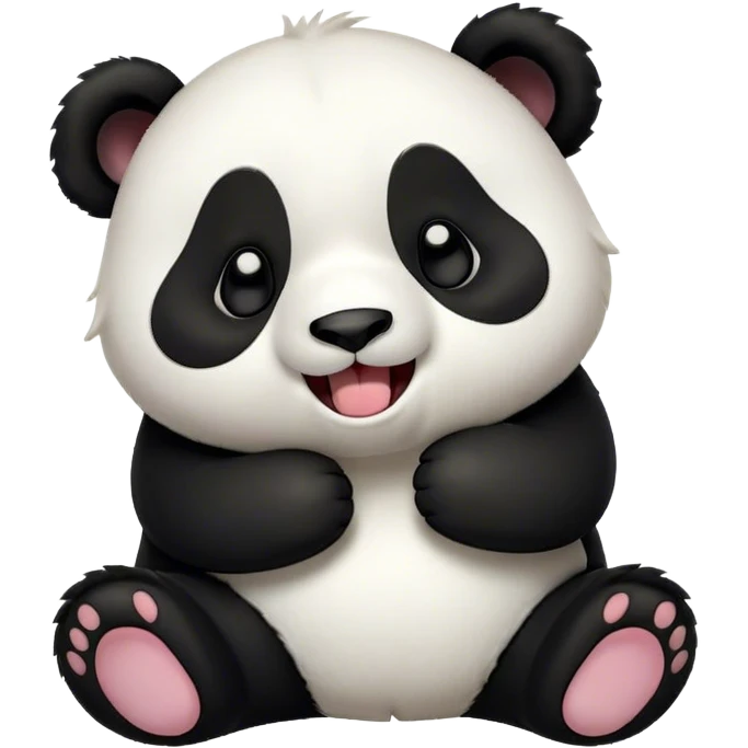 Cinematic Cute Yawning Panda Portrait Emoji, Head tilted slightly with a dramatic, wide-open yawn, showcasing a soft, plush black and white Fur with droopy ears, round eyes barely open in drowsy contentment, Simplified yet irresistibly adorable features, highly detailed, glowing with a soft, cozy glow, high shine, relaxed yet expressive, stylized with a touch of gentle whimsy, bright and endearing, soft glowing outline, capturing the essence of a sleepy yet affectionate panda, so drowsy it feels like it could stretch right out of the screen and curl up for a nap! emoji