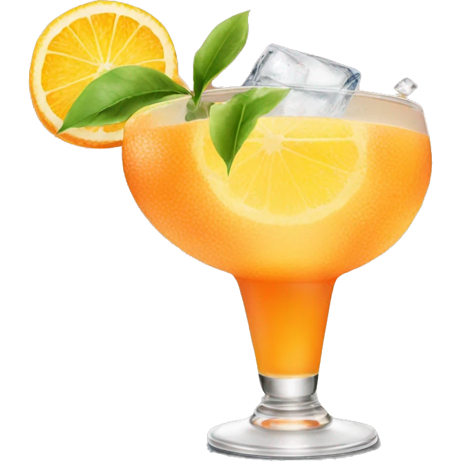 Orange cocktail with ice and lemon  emoji