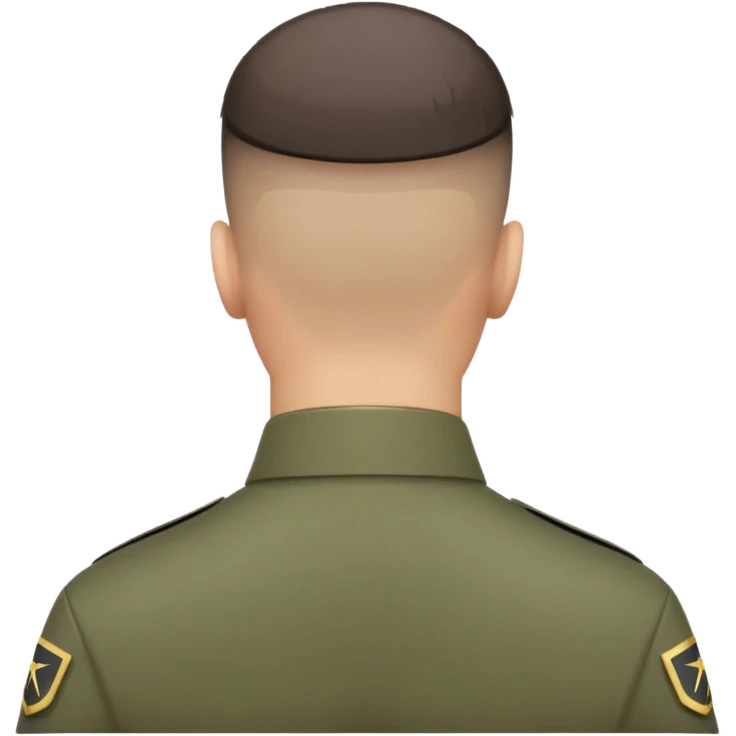 back of a soldier's head with military haircut, showing short hair and neck emoji
