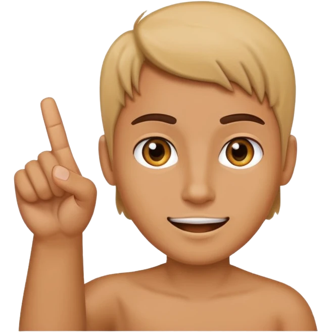 Saying hey with one finger up  emoji