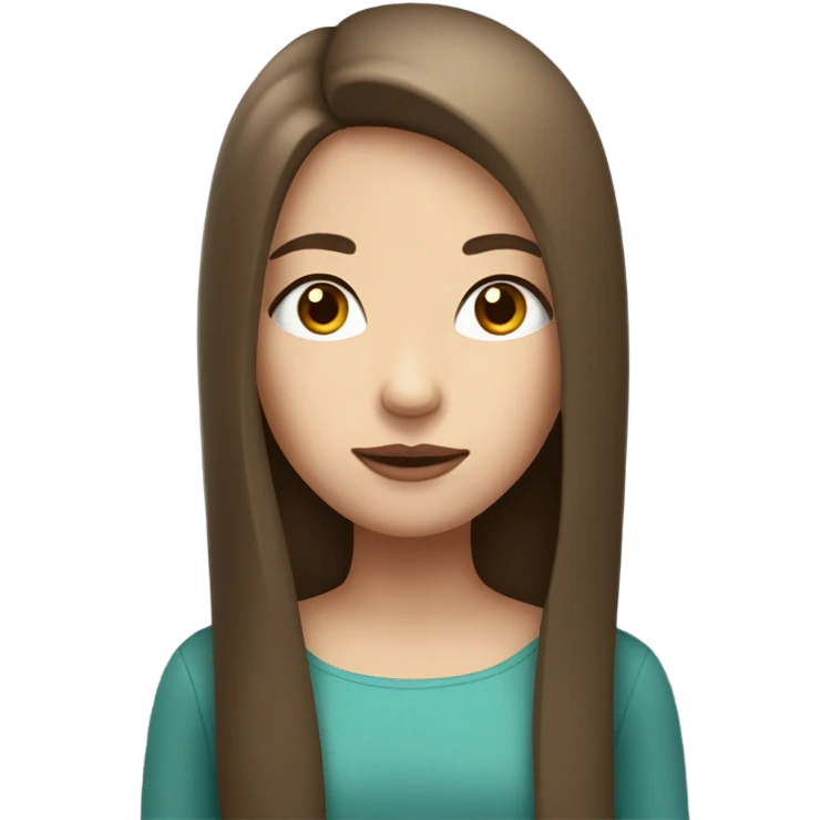 a girl with brown straight and long hair, white skin and a mole above her lip emoji