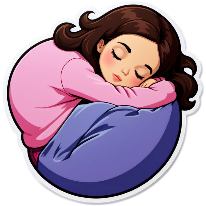 Brunette girl sleepin emoji