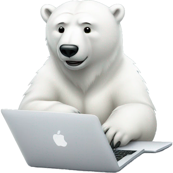 polar bear with macbook emoji