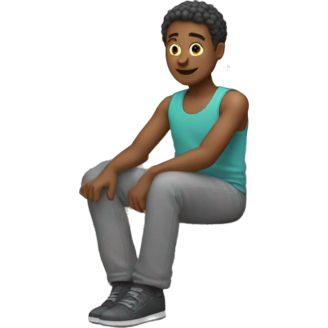 person sitting while moving legs emoji
