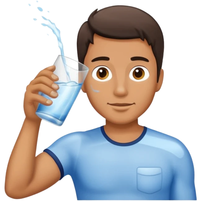 Hot yaoi man drinking white water emoji