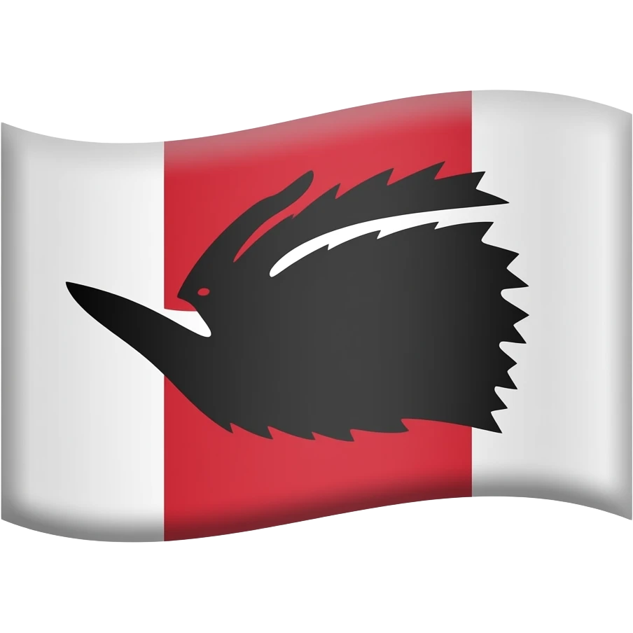 Drapeau fond juste blanc avec un tête noire dessus , représente la corse emoji