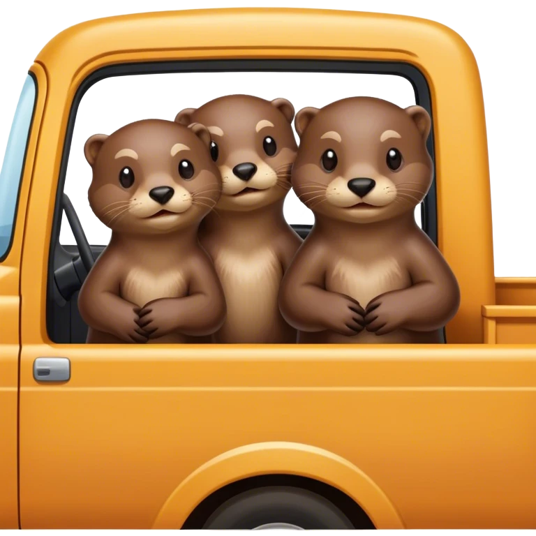 Two otters in a truck emoji