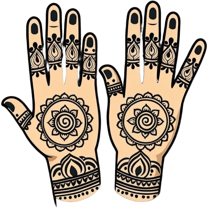 Elegant Indian mehndi pattern design emoji