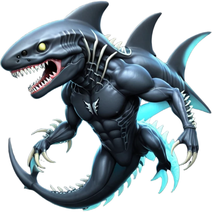  Venom-Shark-Xenomorph-hybrid-fantasy-creature (full body) emoji
