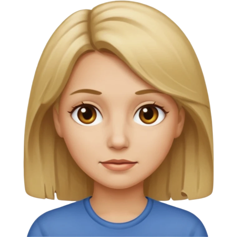 Dirty blonde hair girl with middle aged emoji